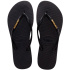 Chinelos Havaianas Slim Metálico Preto/Dourado