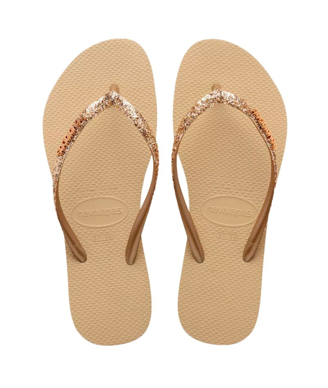 Havaianas Slim Glitter II Femme Tongs Gris Sable