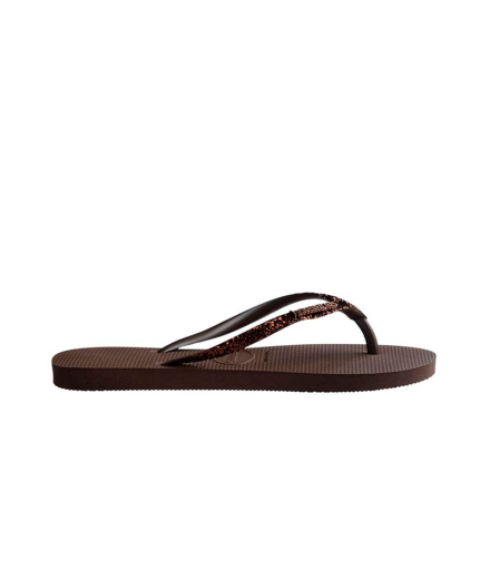 Havaianas Slim Glitter II Femme Tongs Marron