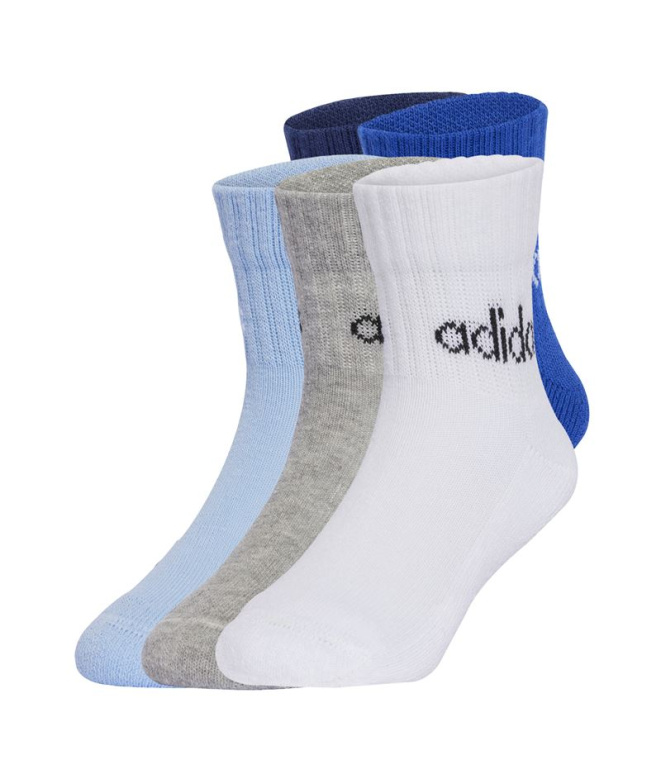 Meias Infantil adidas Linear Ank 5P Azul...