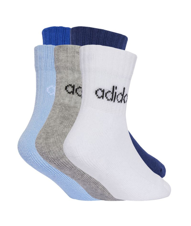 Meias Infantil adidas Linear Ank 5P Azul...