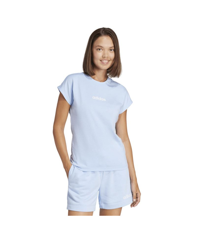 T-shirt Femme adidas Linear Sj bleu/blanc