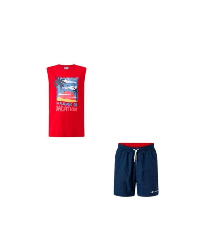 Conjunto vermelho Champion Menino