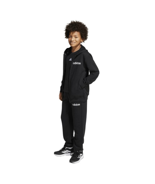 Survêtement Enfant adidas Lin Ft Ts 220 Noir/Blanc