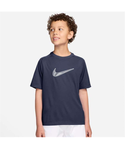 T-shirt bleu Nike Df Multi Ss Hbr Enfant