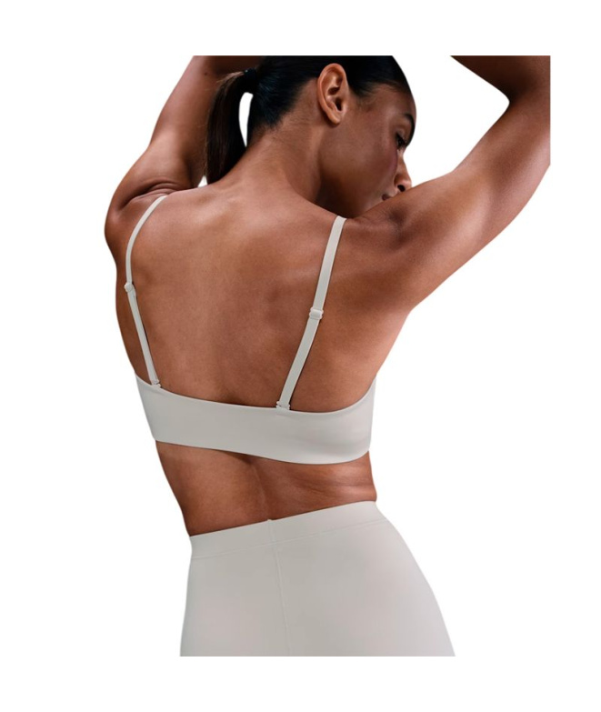 Brassiere de sport beige Nike Form Femme