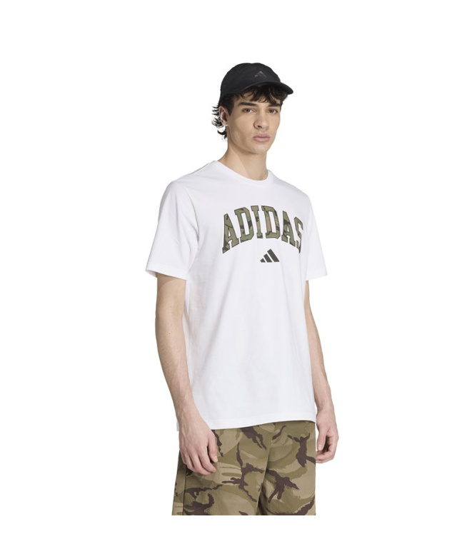T-shirt blanc adidas Camo Script, taille M