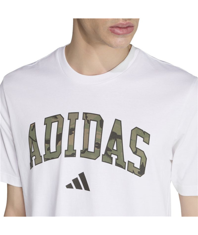 T-shirt blanc adidas Camo Script, taille M