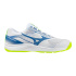 Chaussures de volleyball Unisexe Mizuno Cyclone Speed 5, blanc/bleu/gris