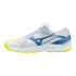 Chaussures de volleyball Unisexe Mizuno Cyclone Speed 5, blanc/bleu/gris