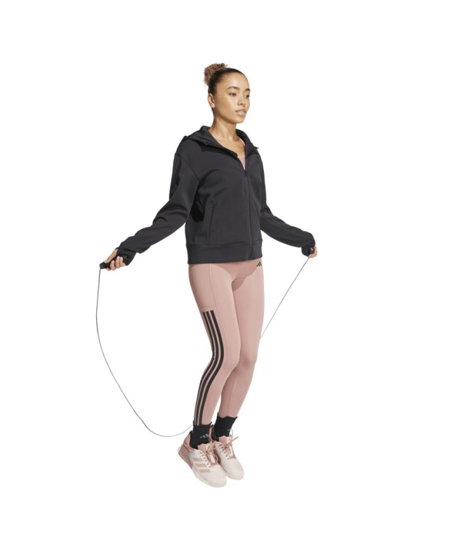 Moletom adidas D4T Fz Hoodie Mulher Fitness Preto