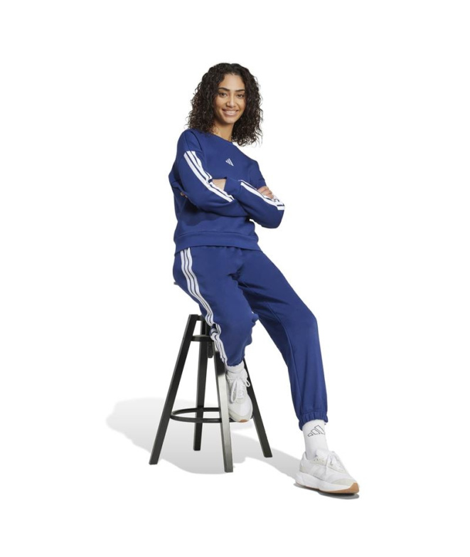 Sweat adidas W 3 bandes bleu foncé