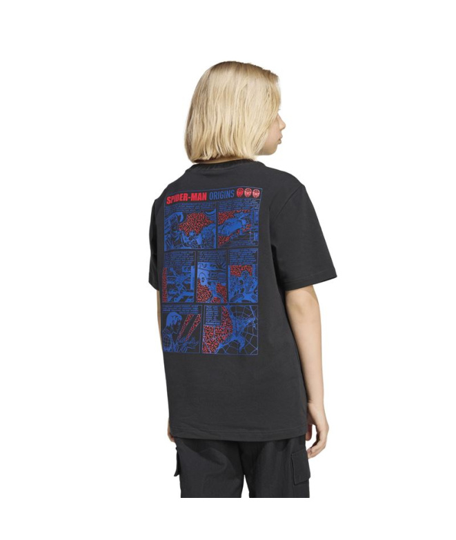 Camiseta Infantil Adidas Mrvl Sm Gfx preta/branca