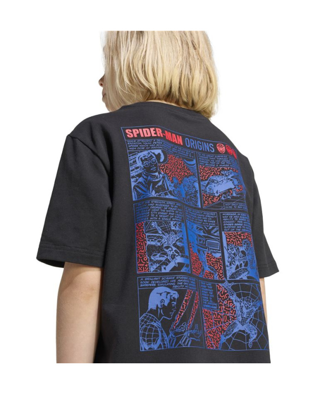 Camiseta Infantil Adidas Mrvl Sm Gfx preta/branca