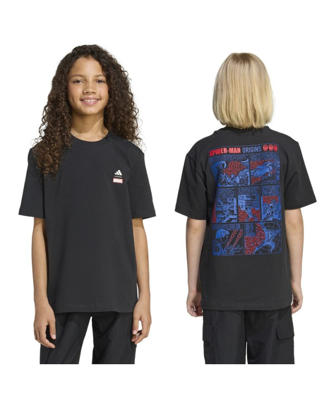 Camiseta Infantil Adidas Mrvl Sm Gfx preta/branca