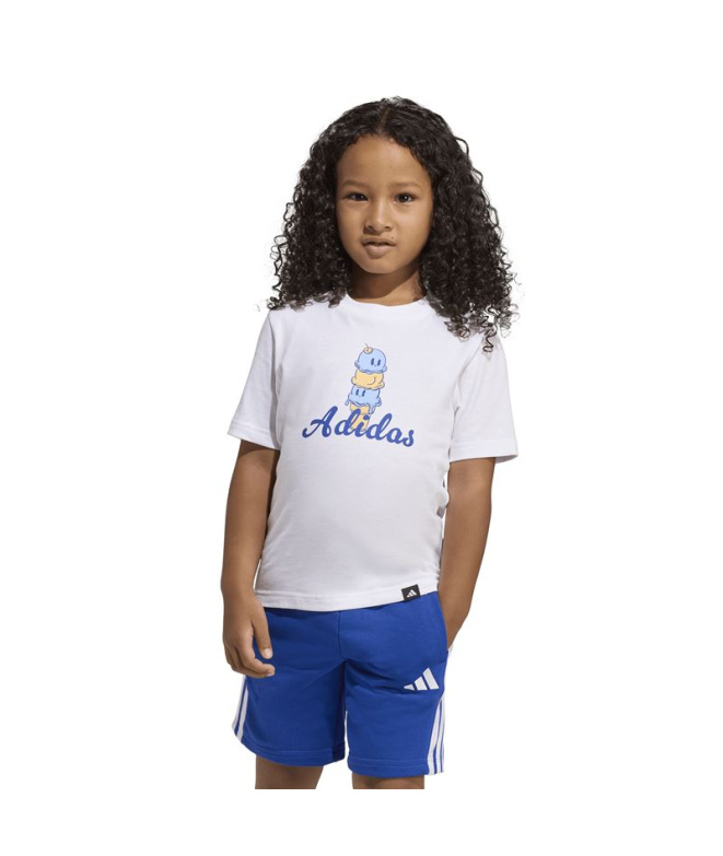 T-shirt blanc adidas Lk Food Enfant