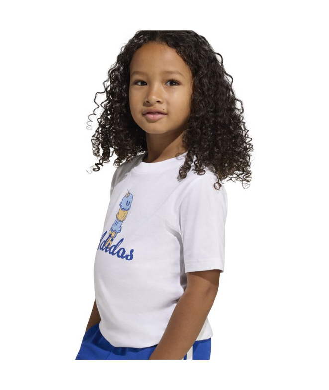 T-shirt blanc adidas Lk Food Enfant