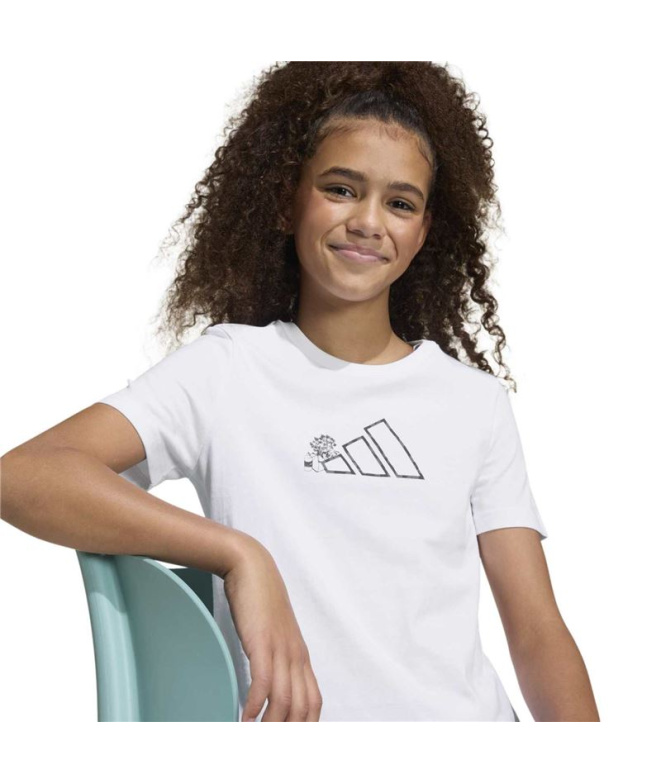 Camiseta branca Menina adidas Jg Animal T2