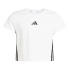 Camiseta Menina adidas Jg 3 Stripes branca/preta