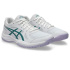 Chaussures Handball Asics Upcourt 6 Femme , blanc/bleu sarcelle brumeux