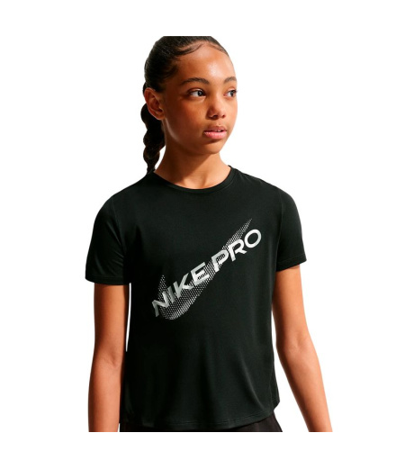Camiseta Nike Np Df Ss Hbr Vnr Niña Negro