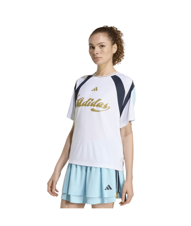 T-shirt adidas pour Femme blanc/beibru/maosno/bleu