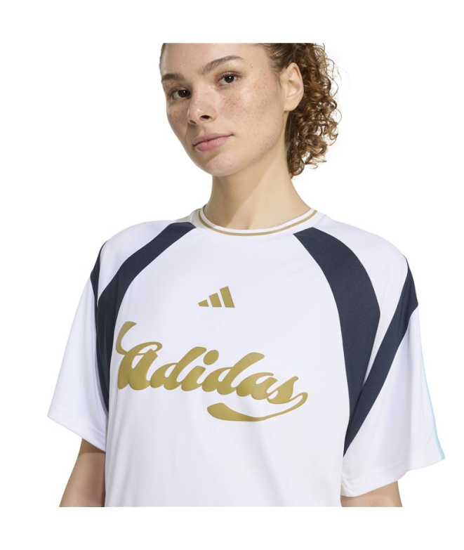 T-shirt adidas pour Femme blanc/beibru/maosno/bleu
