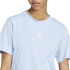 Camiseta Adidas Essentials com Logo Pequeno Mulher Azul/Branca