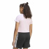 Camiseta Menina adidas Jg 3 Stripes, lilás/branca