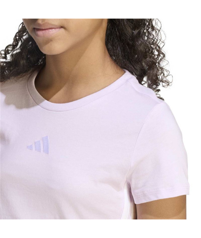 Camiseta Menina adidas Jg 3 Stripes, lilás/branca