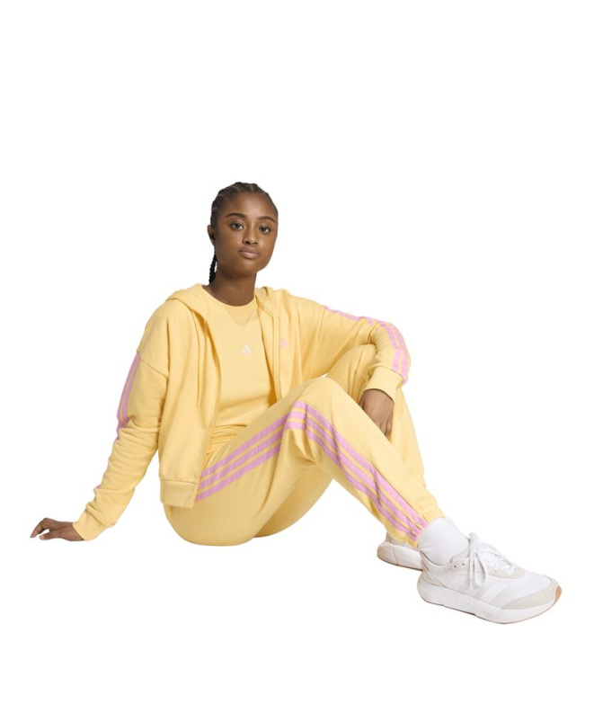 Pantalons Femme adidas 3 bandes Ft CF jaune/rose