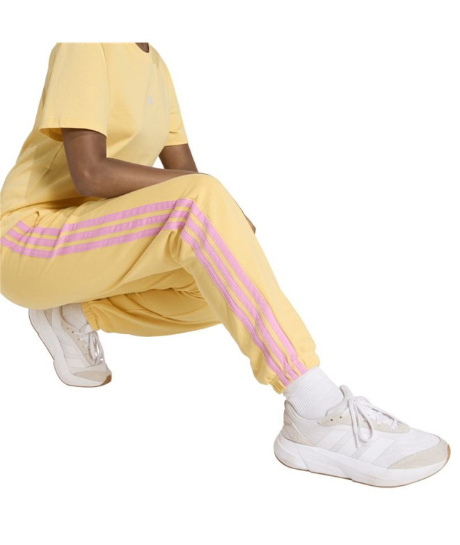 Pantalons Femme adidas 3 bandes Ft CF jaune/rose
