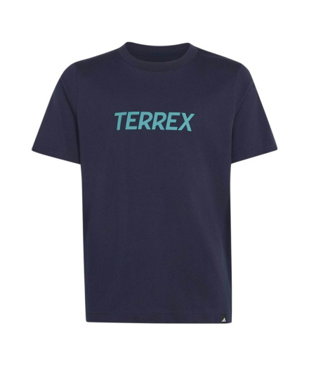 Camiseta adidas K Mt Logo Azul Marinho Montanha