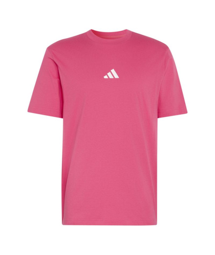 T-shirt Homme adidas Essentials petit logo rose/blanc