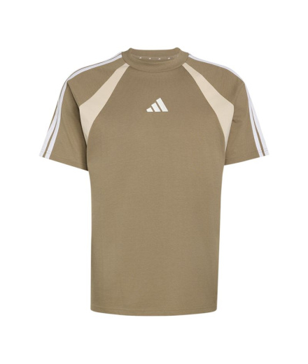 Camiseta adidas Seasonal Essentials Colorblock Kaki/Blanco