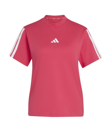T- T-shirt adidas Essentials 3 en coton Femme rose et blanc