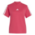 Camiseta Mulher adidas Essentials 3 de algodão rosa/branca