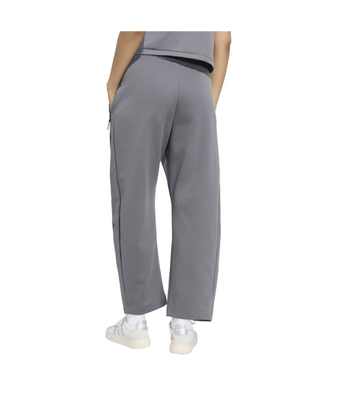 Calça Mulher adidas ZNE com bainha aberta, cinza.