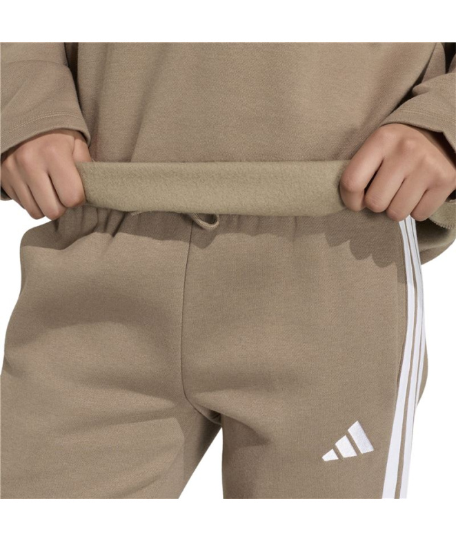 Sudadera adidas W Lin Fl Polo Khaki/Blanco