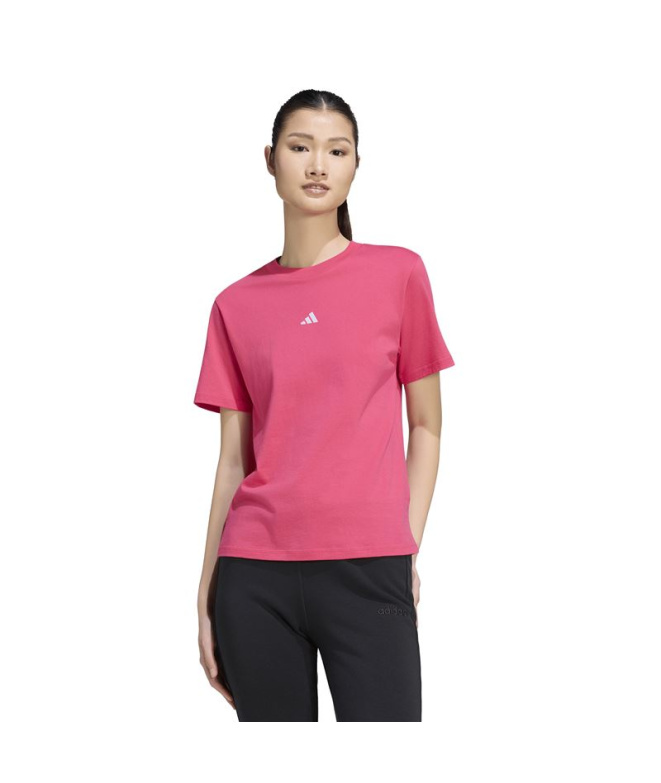 Camiseta Mulher rosa Adidas Essentials com logo...
