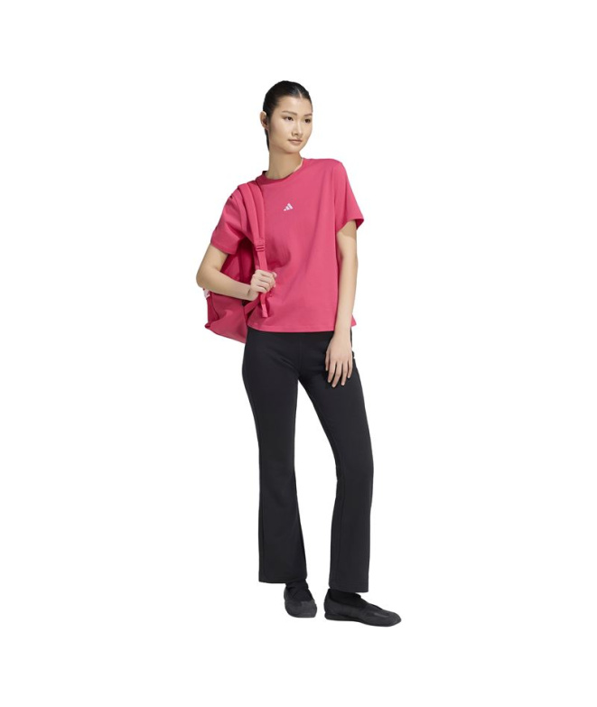 Camiseta Mulher rosa Adidas Essentials com logo...