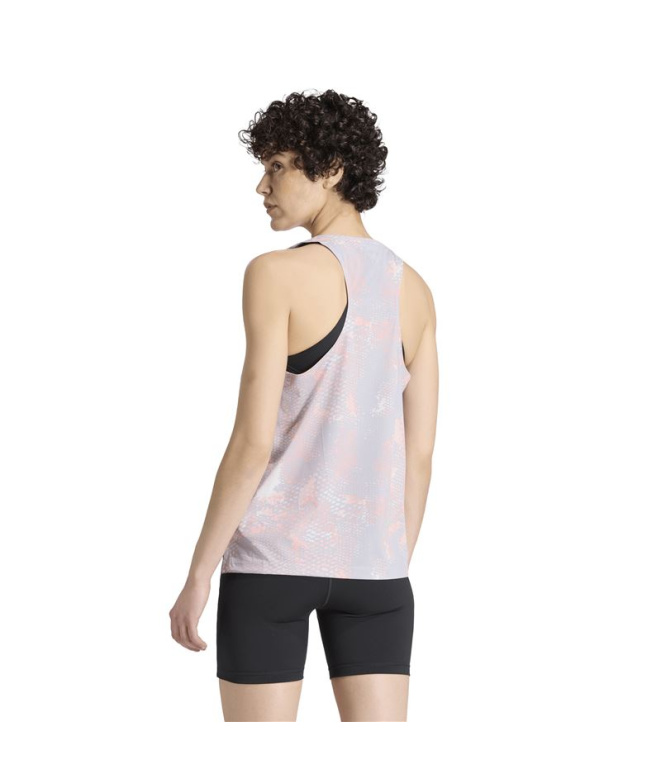 Haut Running adidas Animal Print Iconic Femme gris