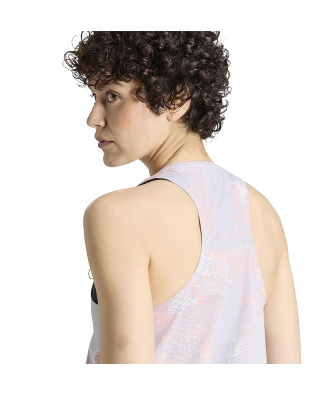 Haut Running adidas Animal Print Iconic Femme gris