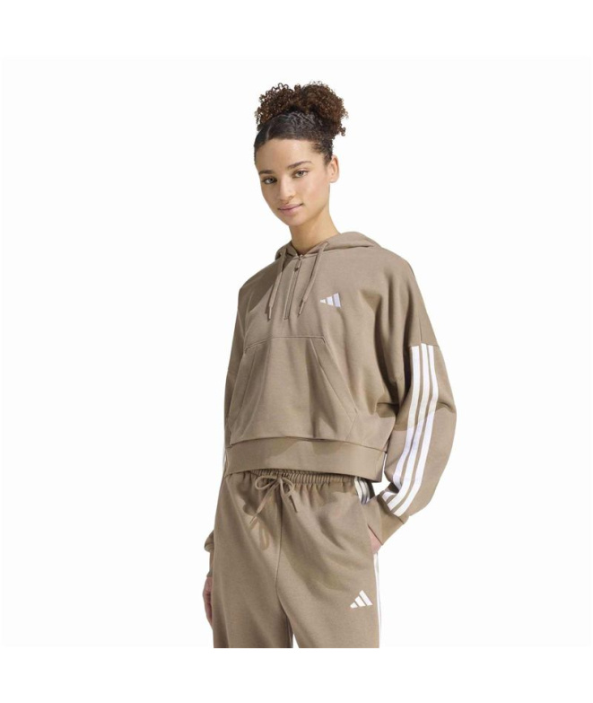 Sudadera adidas W 3 Bandas Ft Qz Caqsei/Blanco