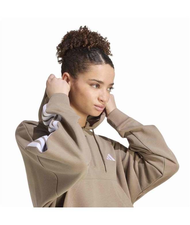 Sweat adidas W 3 bandes Ft Qz Caqsei/Blanc