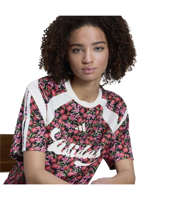 Camiseta adidas Farm Preta/Preta/Multicolorida