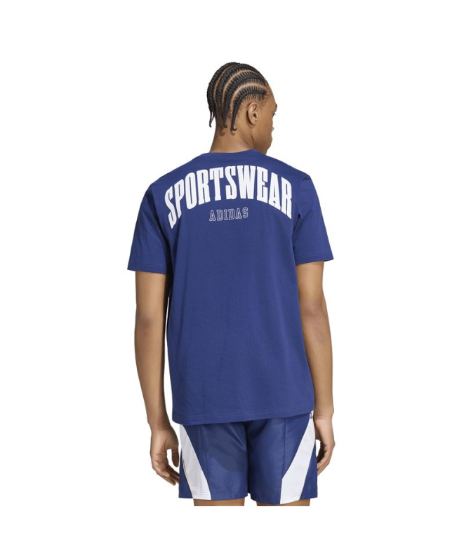 T-shirt bleu Adidas Stadium Collegiate Homme