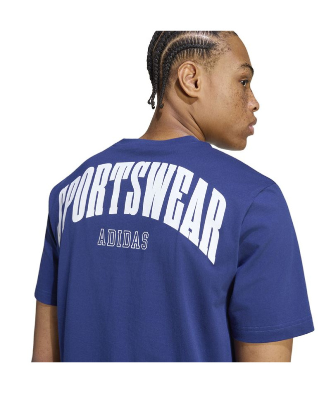 T-shirt bleu Adidas Stadium Collegiate Homme