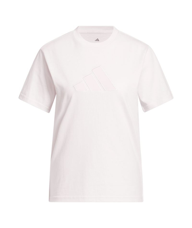 Camiseta Mulher Adidas rosa com estampa do logo...