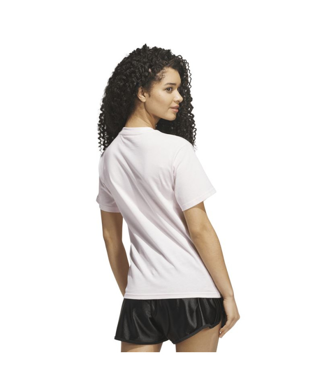 Camiseta Mulher Adidas rosa com estampa do logo...